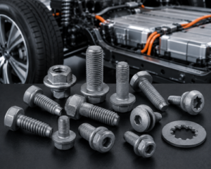 Zinc flake coated automotive / EV fasteners